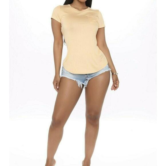 Peach Orange Slinky Stretch T-Shirt Short Sleeve Summer Basic Tunic Rayon M - Picture 2 of 7